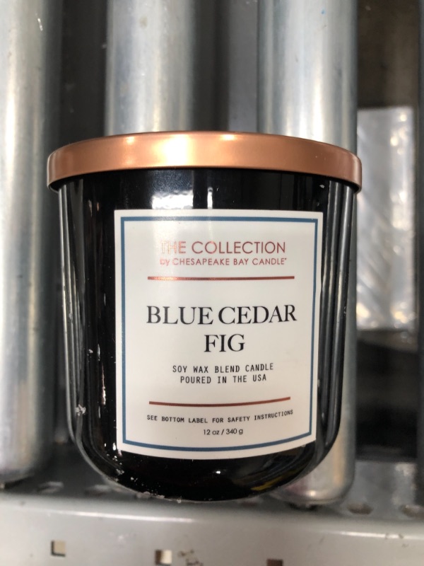 Photo 2 of 12oz Lidded Glass Jar 2-Wick Candle Blue Cedar Fig - The Collection By Chesapeake Bay Candle