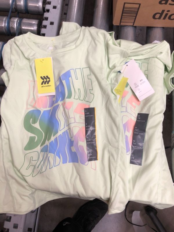 Photo 2 of 2 PACK
Girls' Short Sleeve 'Breathe Sile Connect' Graphic T-Shirt - All in Otion™ Lie Green
S, M