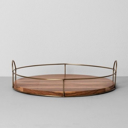 Photo 1 of 16" Round Wood and Wire Tray - Hearth & Hand™ with Magnolia

