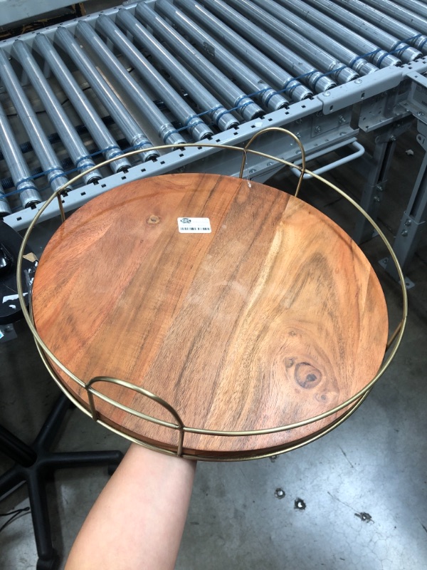 Photo 2 of 16" Round Wood and Wire Tray - Hearth & Hand™ with Magnolia

