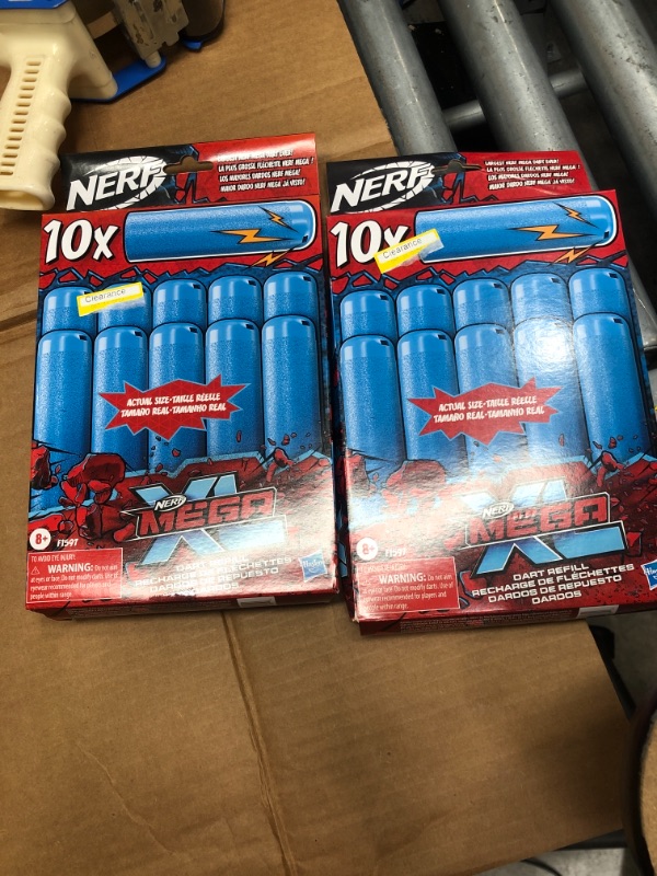 Photo 2 of **INCLUDES 2 BOXES**
NERF Mega XL Dart Refill, Includes 10 Mega XL Whistler Darts, Largest Mega Darts Ever, Makes Whistling Sound When Fired
