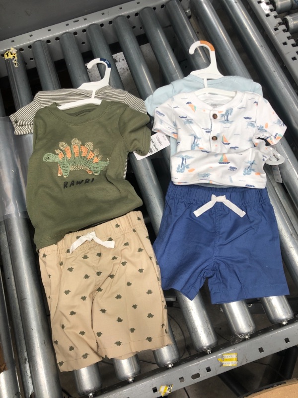 Photo 1 of **BUNDLE OF 2 SETS**
--Baby Boys' Summer Top & Bottom Set - Just One You® Made by Carter's Size 12M
--Baby Boys' Dino Top & Bottom Set - Just One You® Made by Carter's Olive Green SIZE 24M