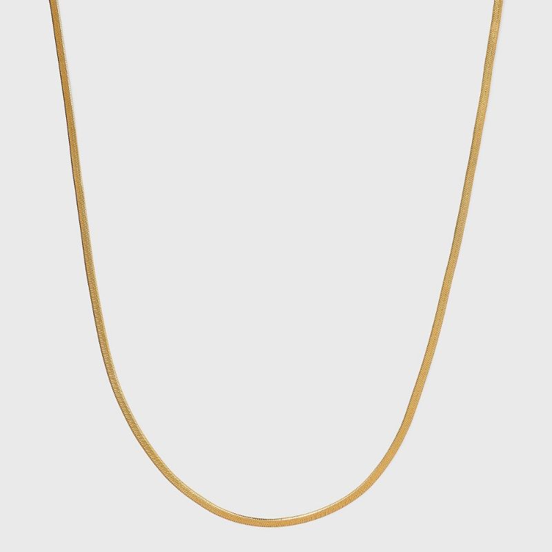 Photo 1 of 14K Gold Plated Herringbone Chain Necklace - a New Day
