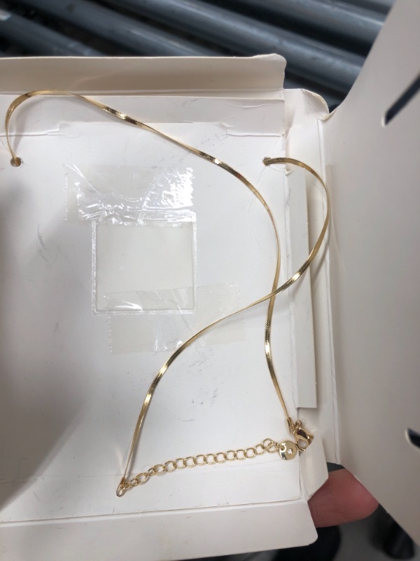 Photo 1 of 14K Gold Plated Herringbone Chain Necklace - a New Day
