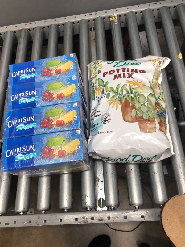 Photo 1 of **BUNDLE OF 2**
-Good Dirt 8qt All Purpose Potting Mix
-Caprisun pacific cooler juice (4 Boxes/10 each)