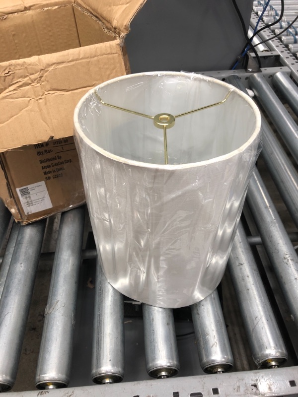 Photo 1 of Aspen Creative 31261 8" Wide (8" x 8" x 11") Transitional Drum Cylinder Shaped Spider Construction Lamp Shade