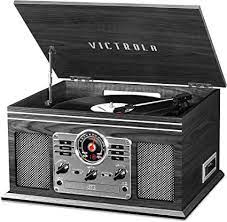 Photo 1 of Victrola Nostalgic 6-in-1 Bluetooth Record Player & Multimedia Center with Built-in Speakers - 3-Speed Turntable, CD & Cassette Player, AM/FM Radio | Wireless Music Streaming | Grey
