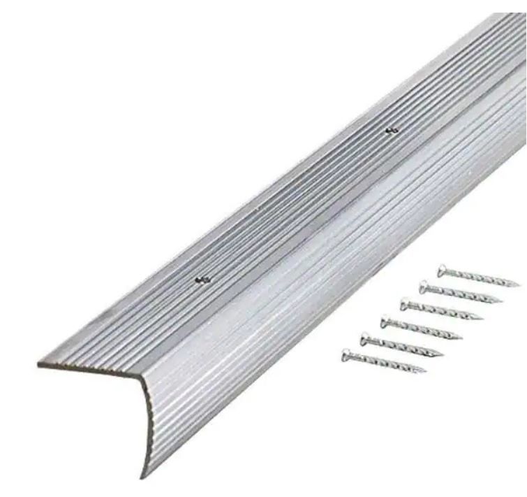 Photo 1 of 6 pack -TrafficMaster Silver Fluted 36 in. Stair Edging