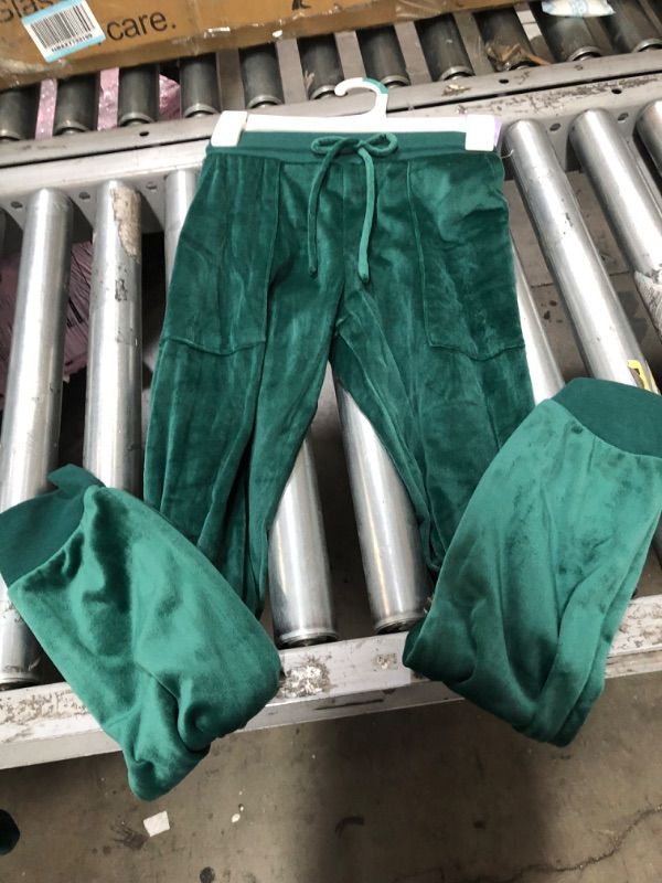 Photo 2 of 3 PACK - Stars Above Womens Size MEDIUM Lounge Jogger Green Velour Sweat Pants with/ Draw String