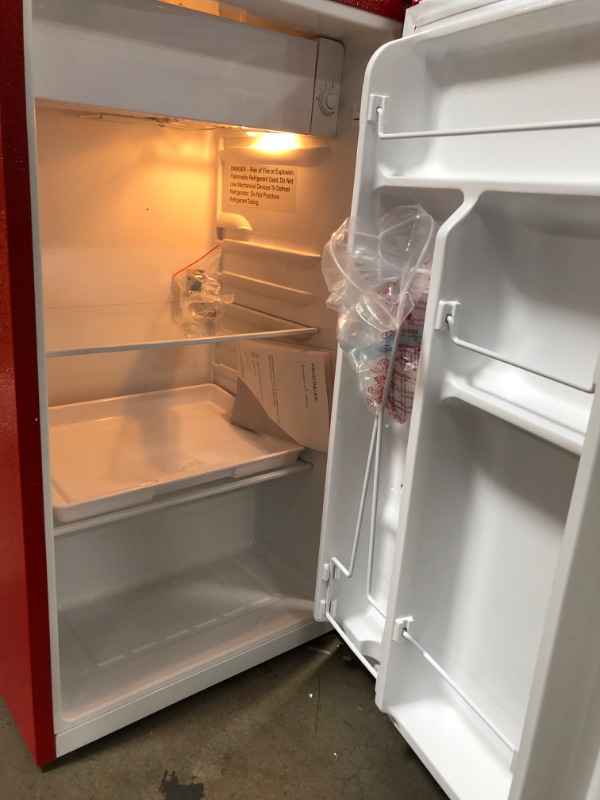 Photo 7 of Frigidaire 3.2 Cu. Ft. Retro Compact Refrigerator with Side Bottle Opener EFR376, Red
