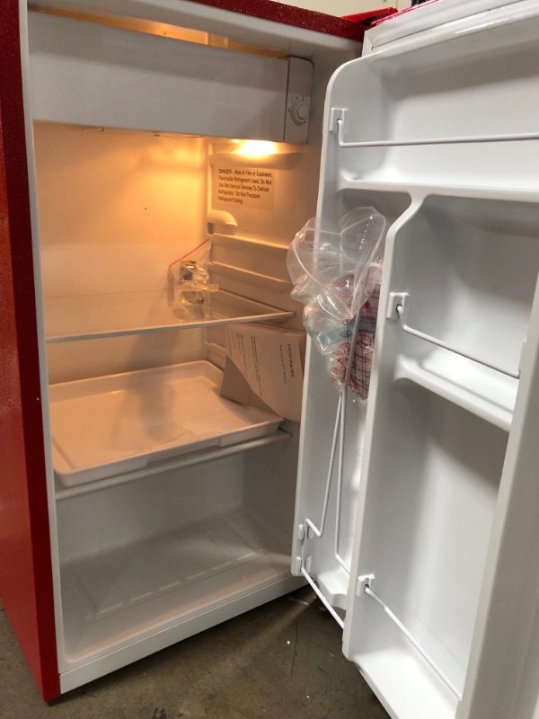 Photo 3 of Frigidaire 3.2 Cu. Ft. Retro Compact Refrigerator with Side Bottle Opener EFR376, Red
