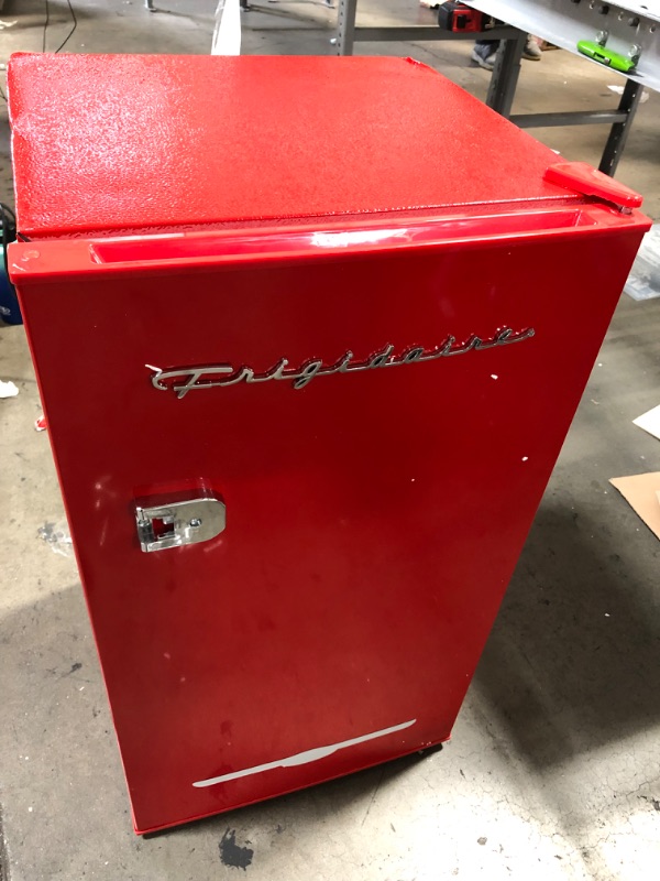 Photo 9 of Frigidaire 3.2 Cu. Ft. Retro Compact Refrigerator with Side Bottle Opener EFR376, Red
