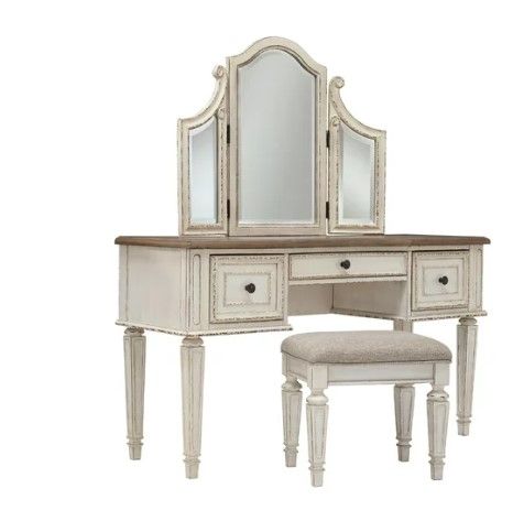 Photo 1 of **HAS DAMAGE**

Signature Design by Ashley Realyn Bedroom Collection 2-pc. Vanity Set, One Size , White
