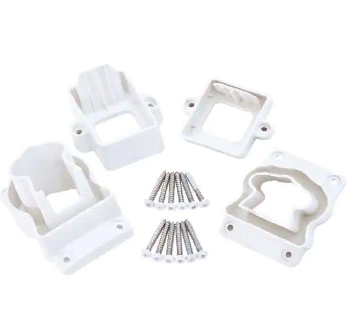 Photo 1 of ArmorGuard Deluxe White Plastic Stair Rail Hardware Kit
