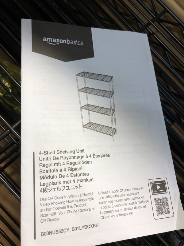 Photo 3 of AmazonBasics 4-Shelf Shelving Unit - Black