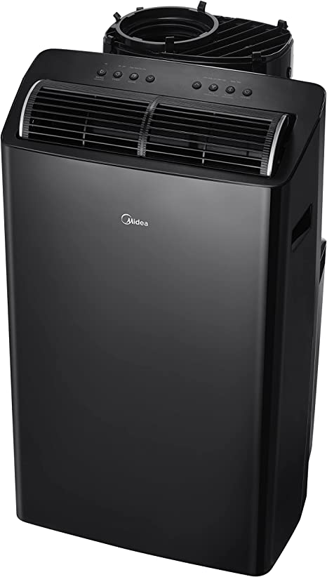 Photo 1 of (NON-FUNCTIONING EXHAUST; CRACKED ATTACHMENT; DAMAGED UPPER VENT) Midea Duo 14,000 BTU (12,000 BTU SACC) Smart HE Inverter Ultra Quiet Portable Air Conditioner with Heat-Cools Up to 550 Sq. Ft., Works with Alexa/Google Assistant, Includes Remote Control &