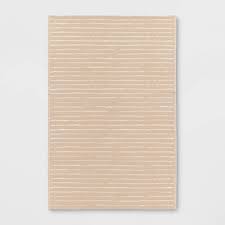 Photo 1 of 4' x 6' Striped Indoor/Outdoor Rug Tan/White - Room Essentials™

