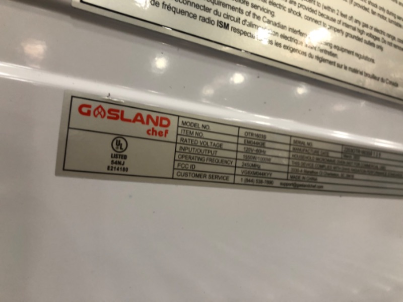 Photo 6 of (NON FUNCTIONAL POWERBUTTON; MAJOR DENTS; DAMAGED DOOR) 30 Inch Over-the-Range Microwave Oven, GASLAND Chef OTR1603S Over The Stove Microwave Oven with 1.6 Cu. Ft. Capacity, 1000 Watts, 300 CFM in Stainless Steel, 13" Glass Turntable, 120V, Easy Clean
