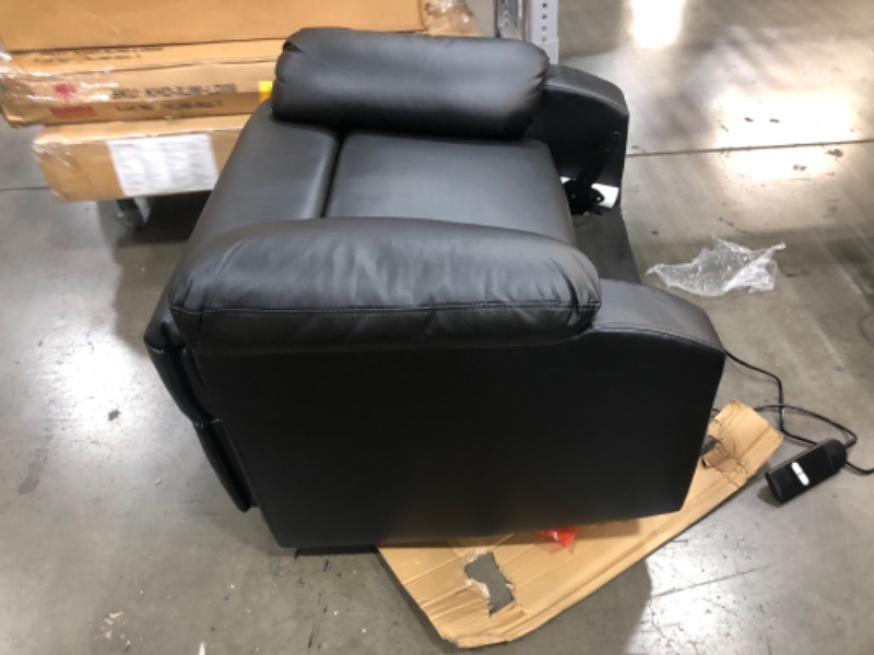 Photo 3 of (NOT FUNCTIONAL; MISSING BACKREST) Quality Power Recliner and Lift Chair In Black PU Leather Lift Recliner Chair
