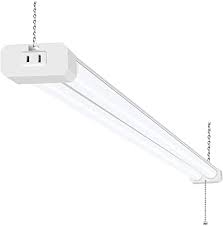 Photo 1 of (DENTED FRAME/BULB) 5000K LED Shop Light Linkable, 4FT Daylight 42W LED Ceiling Lights for Garages, Workshops, Basements, Hanging or FlushMount, Included Power Cord and Pull Chain, 4200lm, ETL- 1 Pack
