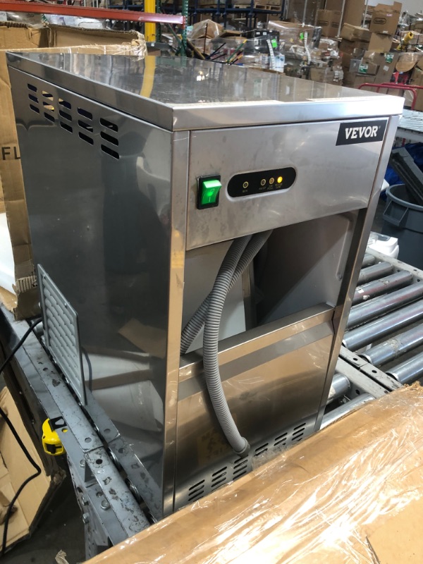 Photo 3 of (DENTED; MISSING ACCESSORIES) VEVOR 110V Commercial Snowflake Ice Maker 44LBS/24H, ETL Approved, Food Grade Stainless Steel Construction, Automatic Operation, Freeatanding, Water Filter and Spoon, Perfect for Seafood Restaurant
