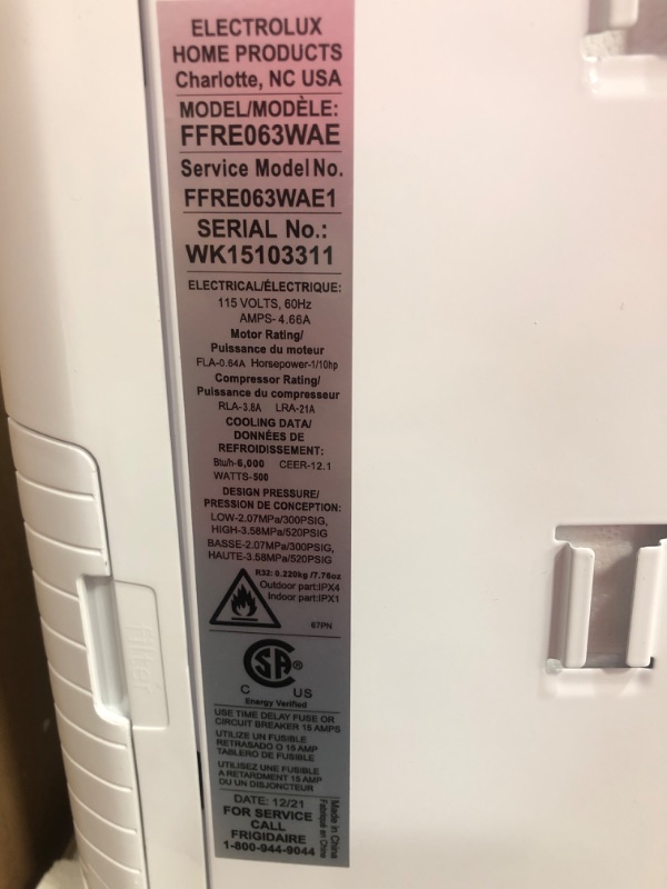 Photo 2 of (DENTED) Frigidaire Energy Star 6,000 BTU 115V Window Mini-Compact Air Conditioner with Full-Function Remote Control