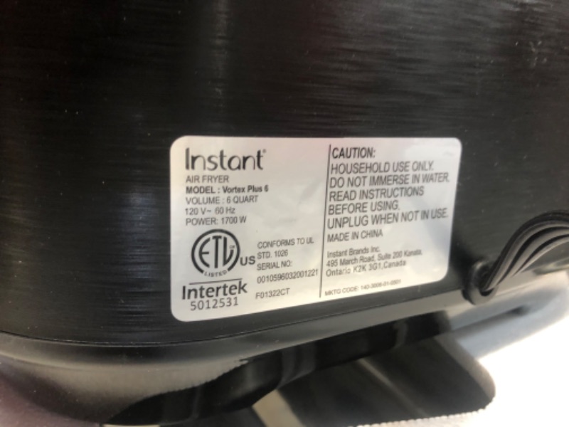 Photo 1 of Instant Vortex Plus 6-in-1 Air Fryer, 6 Quart