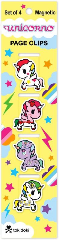 Photo 1 of BUNDLE OF 4 Re-Marks Tokidoki Unicorno Magnetic Page Clips
