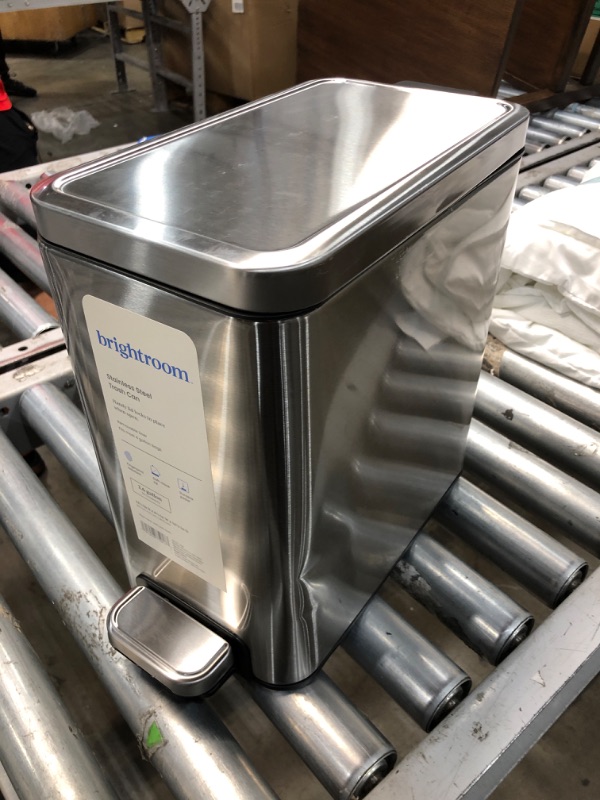 Photo 2 of 10L Stainless Slim Step Trash Can - Brightroom