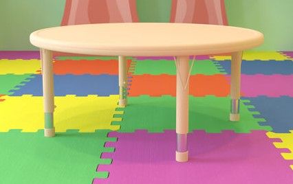Photo 1 of (IMISSING LEGS/HARDWARE) Wren 45" Round Natural Plastic Height Adjustable Activity Table

