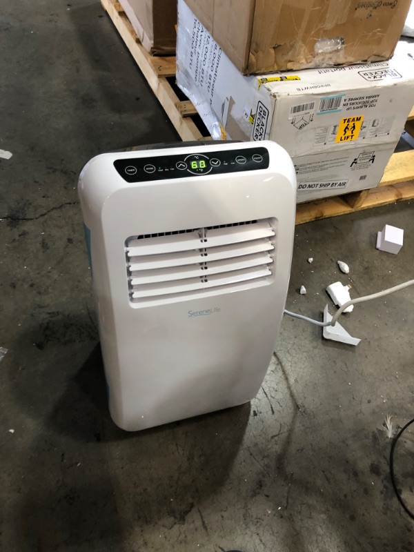 Photo 3 of (MISSING REMOTE/MANUAL; NOT FUNCTIONING COOLING) Portable Electric Air Conditioner Unit - 900W 8000 BTU Power Plug In AC Cold Indoor Room Conditioning System w/ Cooler, Dehumidifier, Fan, Exhaust Hose, Window Seal, Wheels, Remote - SereneLife SLPAC8