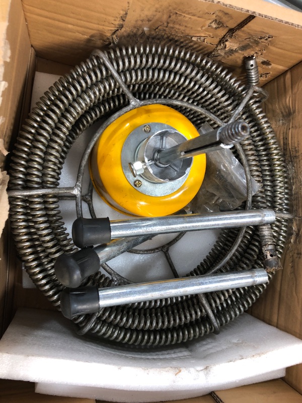 Photo 1 of (PARTS ONLY; MISSING RED CONTAINER/SOFT SHAFT) vevor s-75 drain cleaner