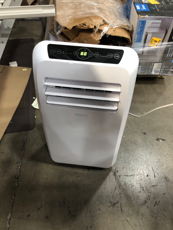 Photo 5 of (MISSING REMOTE/ATTACHMENTS) SereneLife SLACHT108 Portable Air Conditioner Compact Home AC Cooling Unit with Built-in Dehumidifier & Fan Modes, Quiet Operation, Includes Window Mount Kit, 10,000 BTU + HEAT, White
