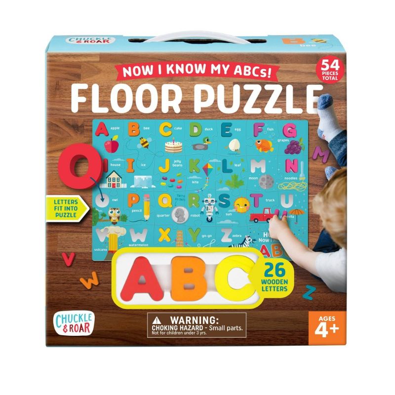 Photo 1 of Chuckle & Roar Counting Learning Puzzle 50pc Plus Chuckle & Roar Now I Know My ABC S! Wooden Alphabet Floor Puzzle 54 Pieces

