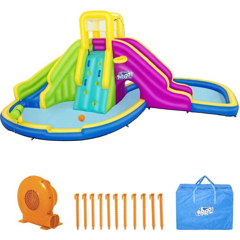 Photo 1 of **Missing Pump** H2OGO! Funfinity Splash Kids Outdoor Inflatable Mega Water Park with Blower
