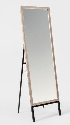 Photo 1 of **MINOR CHIP** 20" x 66" Oak and Metal Modern Floor Mirror Brown - Project 62™

