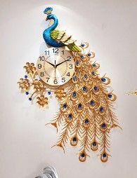 Photo 1 of *MINOR DAMAGE**MISSING GEMS** PEACOCK GOLD CLOCK