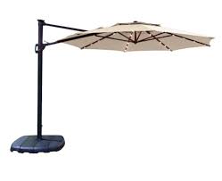 Photo 1 of 11' offset cantilever umbrella with solar light- beige 