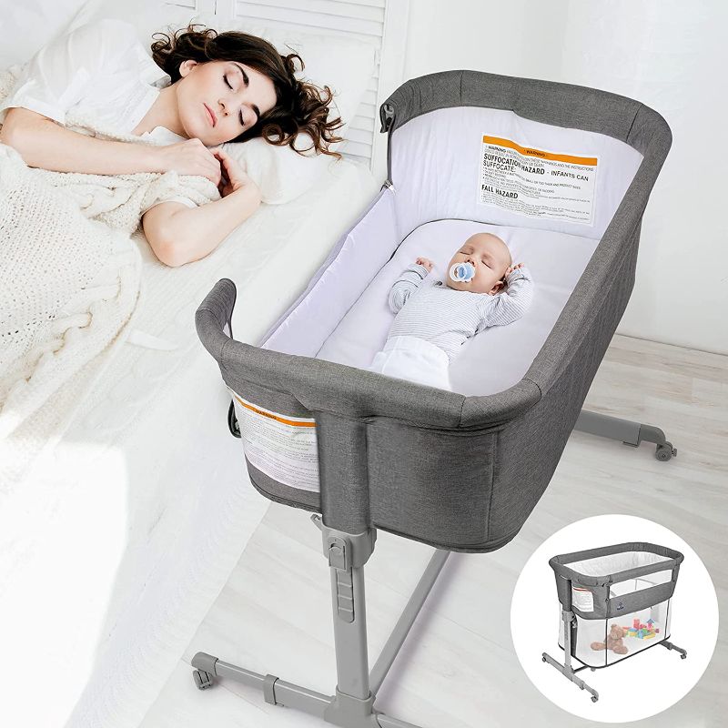 Photo 1 of *parts only* Baby Bassinet, Bedside Sleeper, & Playpen, Easy Folding Portable Crib (Grey)