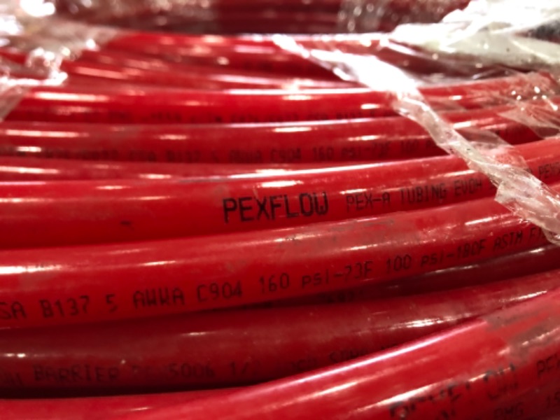 Photo 4 of 1/2 in. x 1000 ft. PEX Tubing Oxygen Barrier Radiant Heating Pipe in Red
