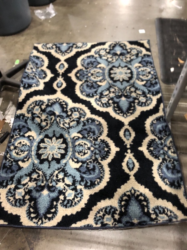 Photo 1 of 3'4" X 5' Maples Rugs Vivian Medallion Area Rugs, Persian Blue
