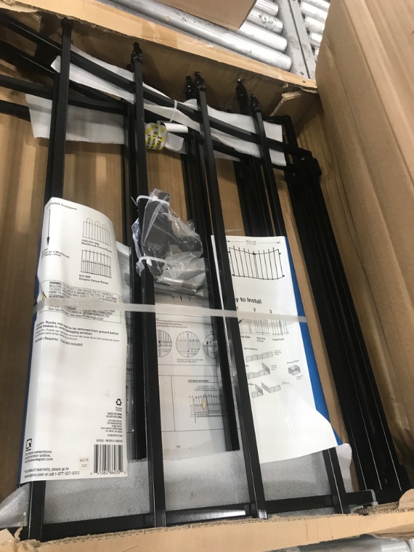Photo 1 of 2 pack Vigoro Empire/Westbrook 28 in. Black Steel Decorative Fence Gate