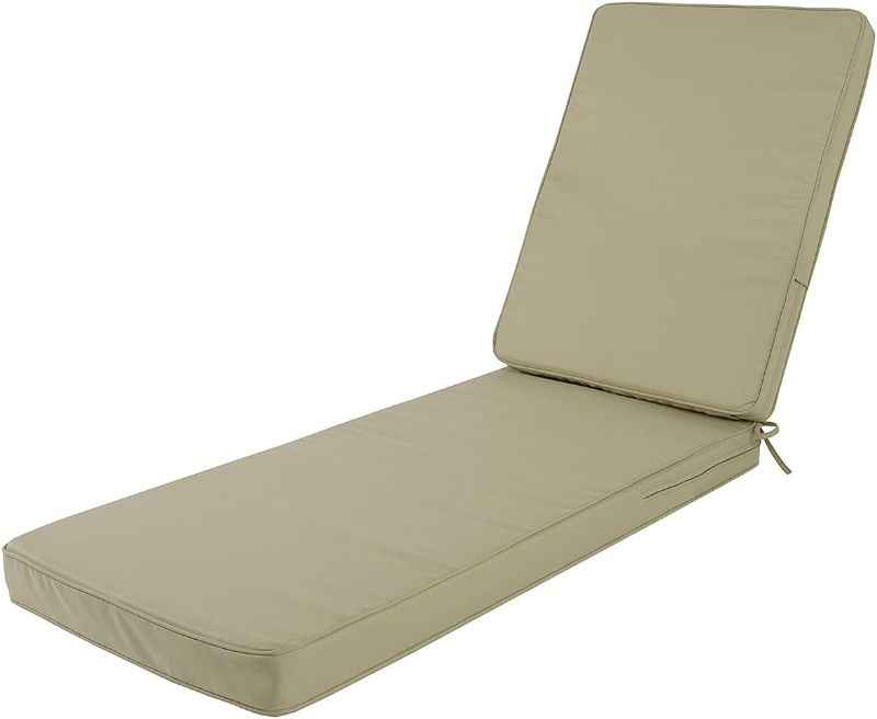 Photo 1 of *-SIMIALR TO STOCK PHOTO*- Outdoor/Indoor Water Resistant Chaise Lounge Cushion Replacement Patio Funiture Seat Cushion Size Large Beige