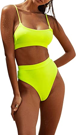 Photo 1 of Womens High Waisted Swimsuits Bottom Padded Bathing Suits Bikini Sets Top Two Piece Swimwear- size XL 
