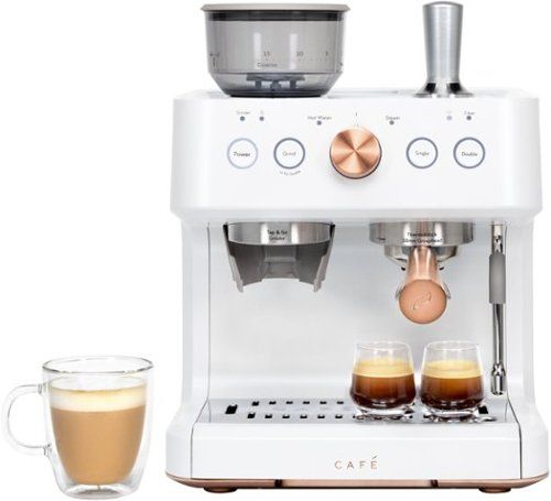 Photo 1 of Café - Bellissimo Semi-Automatic Espresso Machine with 15 Bars of Pressure, Milk Frother, and Built-in Wi-Fi - Matte White
