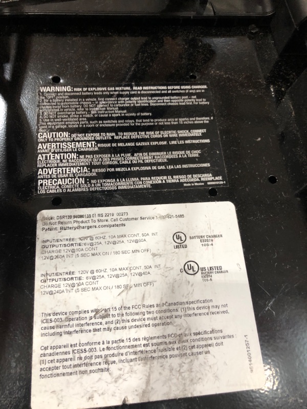 Photo 5 of Schumacher DSR Pro Series DSR161 Fully Automatic Battery Charger with Engine Starter, Boost, and Maintainer- 250 Peak Amps, 6V/12V
