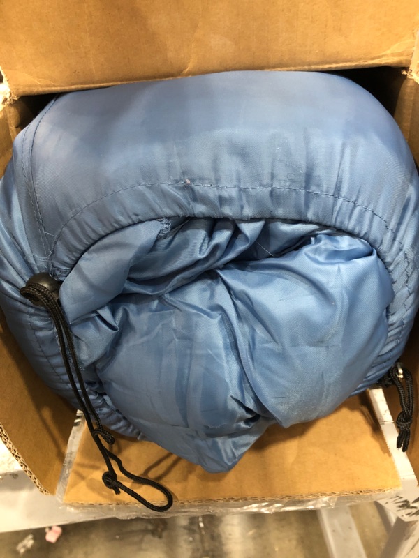 Photo 2 of **HAS TEAR ON COVER**
Coleman Sun Ridge 40°F Warm Weather Sleeping Bag, Blue
