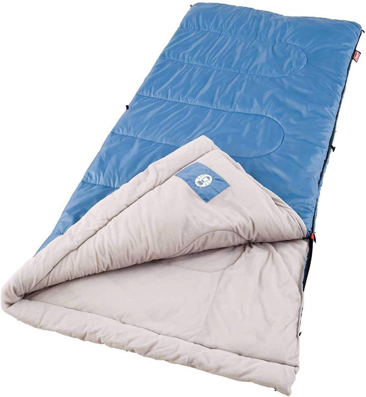 Photo 1 of **HAS TEAR ON COVER**
Coleman Sun Ridge 40°F Warm Weather Sleeping Bag, Blue
