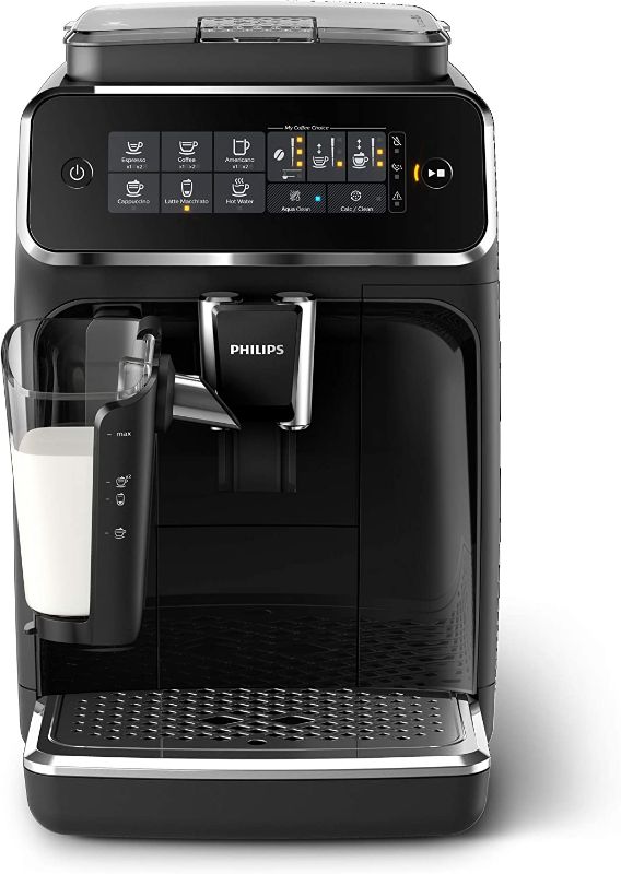 Photo 1 of Philips 3200 Series Fully Automatic Espresso Machine w/ LatteGo, Black, EP3241/54 & Philips Saeco AquaClean Filter 2 Pack, CA6903/22
