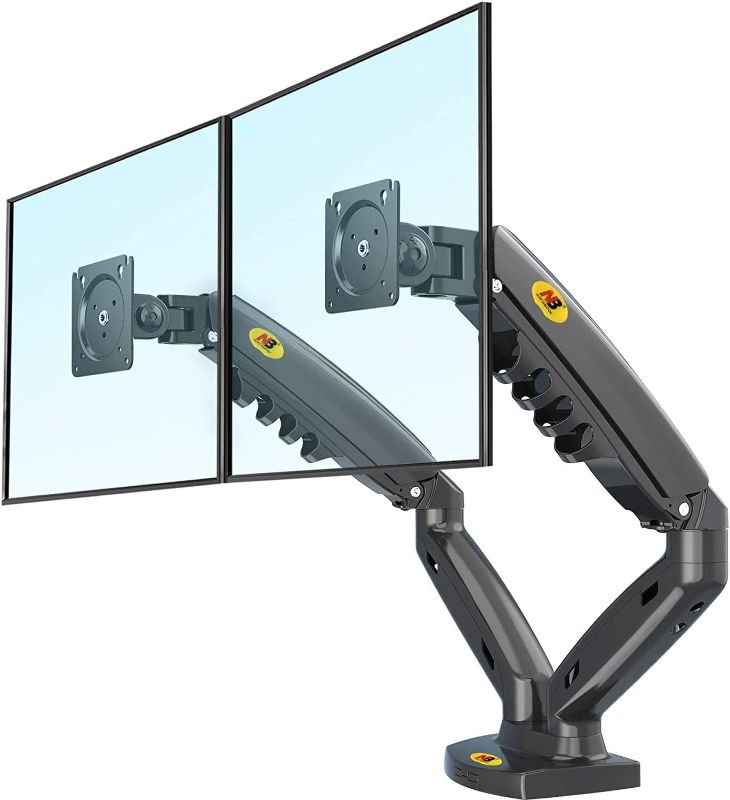 Photo 1 of NB North Bayou Dual Monitor Desk Mount Stand Full Motion Swivel Computer Monitor Arm for Two Screens 17-27 Inch with 4.4~19.8lbs Load Capacity for Each Display F160
